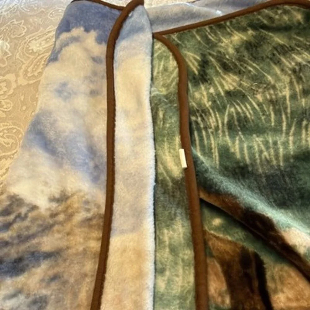 Running Horses Lap Throw Blanket 38”x59” Soft Fleece Equestrian Western Cowboy